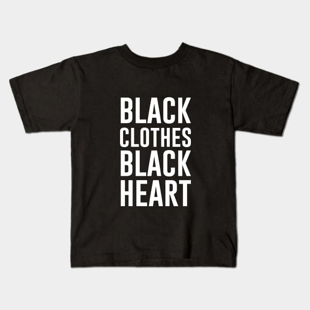 Black clothes black heart Kids T-Shirt by redsoldesign